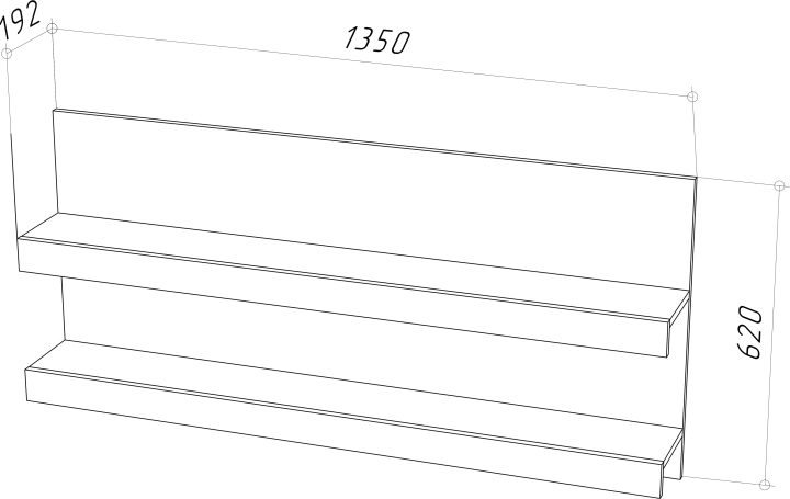 ф118 Полка навесная Т-13 Stern (Штерн) дизайн 1