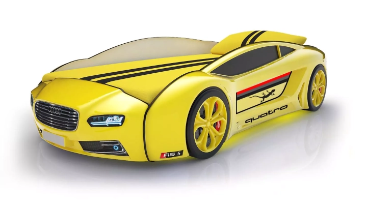 Кровать-машина Roadster Ауди с подъемным механизмом, Желтый
