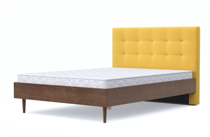 ф327а Мягкая кровать Альмена (желтая)