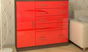 Комод Мебелеф-4 Красный