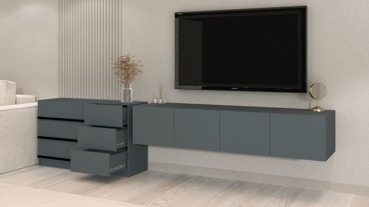 Комплект в гостиную Бастион 1.5 м, Графит