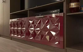 Стенка в гостиную 3D глянец 17 Коричневый