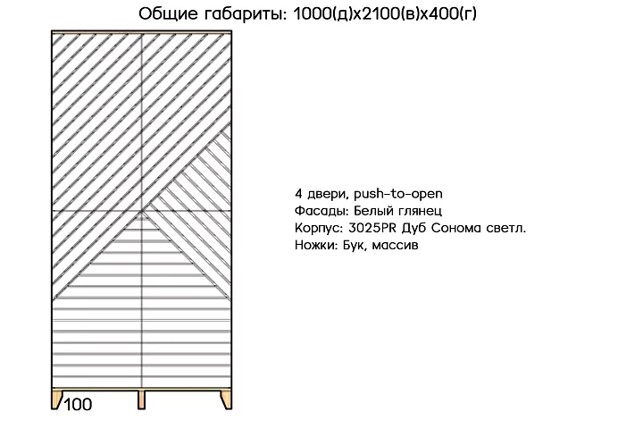 Шкаф Скандинавия, Белый