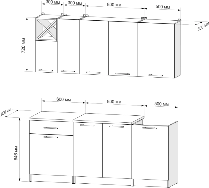 Кухня Милана 1,9 м (Белый) 3