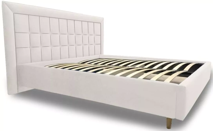 Кровать Афина с подъемным механизмом и Матрасом Divano Basic независимые пружины (НПБ) дизайн 2 (Кровать с Матрасом), Белый