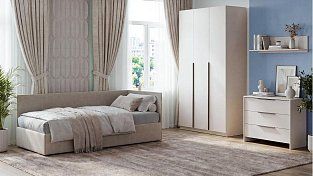 Кровать Гросато 90х200 бежевая 