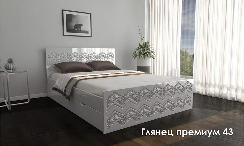 Кровать Глянец, Белый