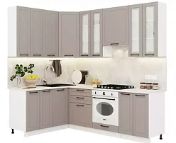 Угловая модульная кухня Кёльн 2.4х1.6м (софт карамель)