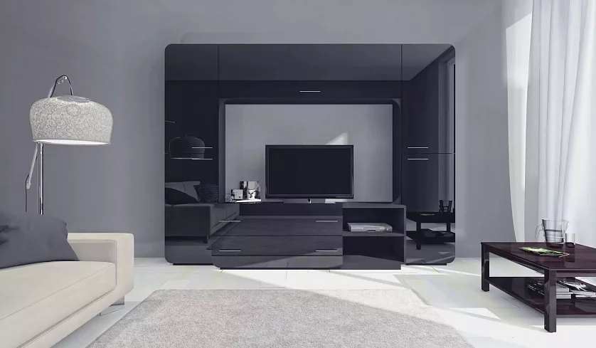 Стенка Купертино Модерн (Аймеб 6), Черный