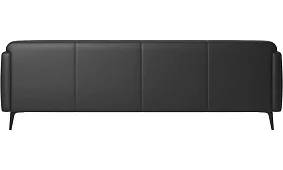Прямой кожаный диван Некст 2 (Лофт) Без механизма Серый