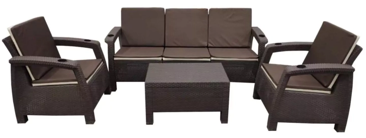 Комплект уличной мебели Yalta Terrace Triple Set Premium, Шоколадный