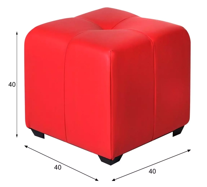 ф11 Пуф Николь Красная экокожа габариты