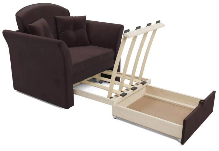 ф50а Кресло-кровать Малютка №2 (Велюр шоколад HB-178 16) 5