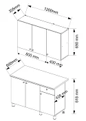 Кухня Деми 1.2 м (дуб вотан)