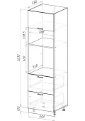 Шкаф-пенал ПДМ600-1Г2Я Барселона (белое дерево) Белый