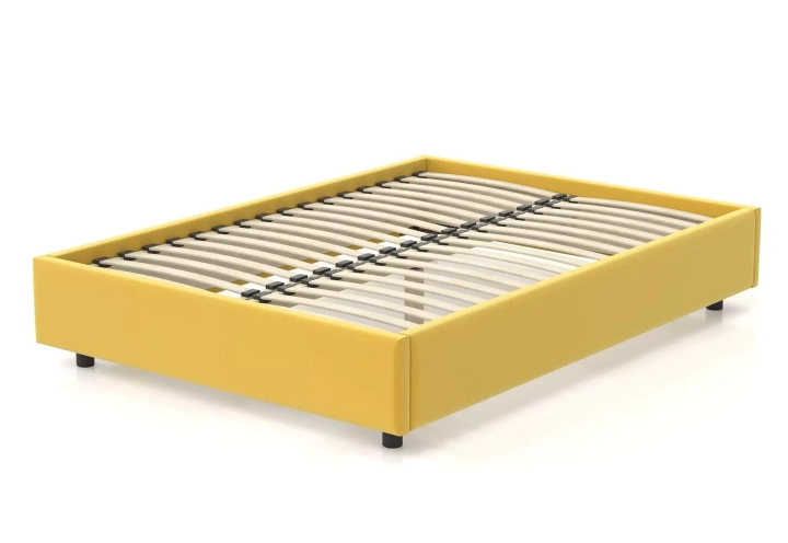 Мягкая кровать SleepBox 140 без изголовья, Желтый