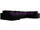 ф13а Угловой диван Мэдисон - П микровельвет черный подушки фиолетовые черный фото2