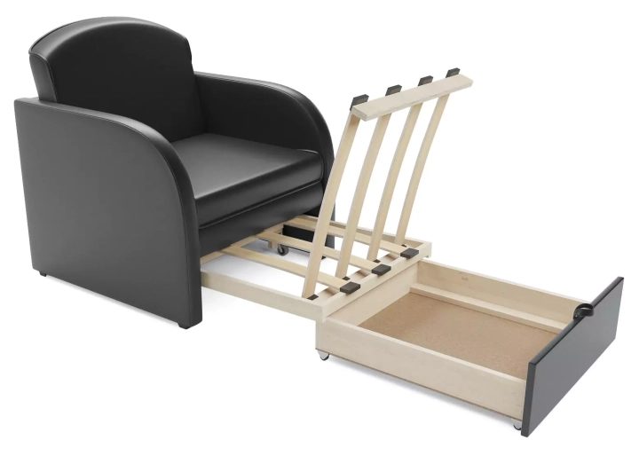 ф50а Кресло-кровать Малютка (Экокожа черная) 5