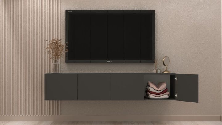 Тумба под ТВ Бастион 2.0 м, Графит