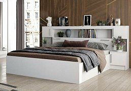 Кровать Бася-М с надстройкой и тумбами дизайн 2