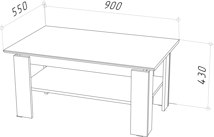 Стол журнальный 900 Stern (Штерн), Коричневый