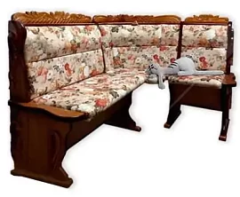Кухонный угловой диван Шерлок с резьбой Без механизма 