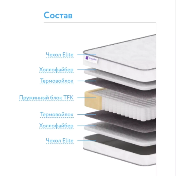 Матрас Дримлайн Eco Holl TFK, Белый