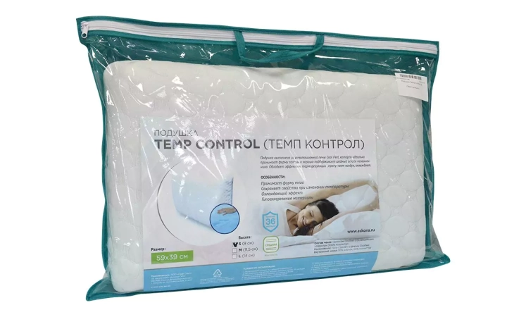 Подушка Аскона Temp Control L, Белый