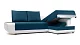ф235а Угловой диван Нью-Йорк Поло бирюзовый отоманка