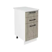 Шкаф нижний с ящиками ШН3Я 400 Барселона (седой клен) Серый