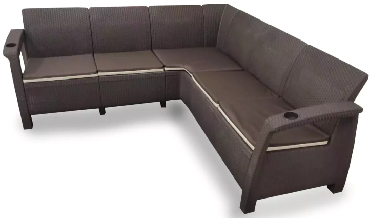 Угловой диван Yalta Corner Set, Коричневый
