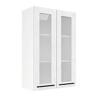 Шкаф верхний со стеклом (премьер) ШВС 600Н Нувель (бетон белый) 