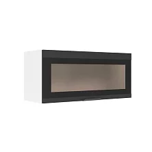 Шкаф верхний горизонтальный со стеклом ШВГС 800 Норд стекло (софт черный) 