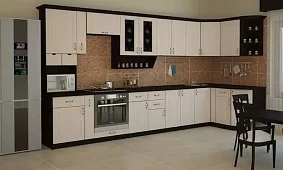 Кухня Беларусь 5 угловая МДФ Бежевый