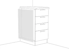 Фасад боковой для нижнего шкафа ФТ 716 Белый