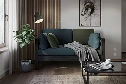 Диван прямой Домино Мини Без механизма Синий