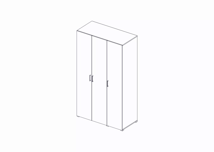 Шкаф Квадро 3-х ств 1350, Крафт золотой