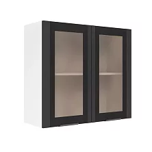 Шкаф верхний со стеклом ШВС 800 Норд (софт черный) 