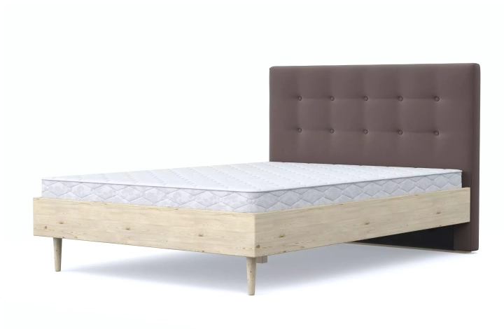 ф327а Мягкая кровать Альмена(коричневая)
