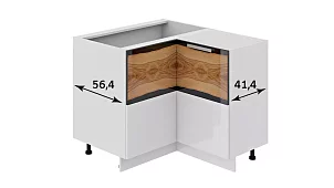 Шкаф напольный нестандартный угловой с углом 90° Фэнтези (Вуд) Белый 
