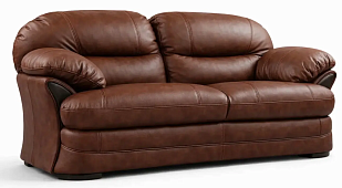 Прямой кожаный диван Ланкастер Американская раскладушка Коричневый