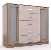Комод 2.5 стекло арт110 Бежевый
