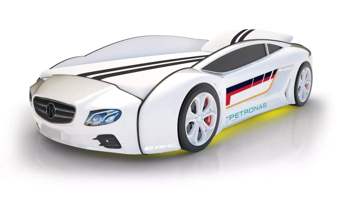 Кровать-машина Roadster Мерседес с подъемным механизмом, Белый
