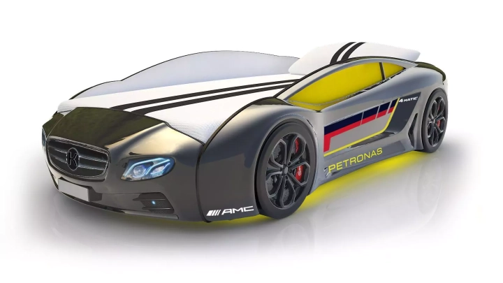 Кровать-машина Roadster Мерседес с подъемным механизмом, Черный