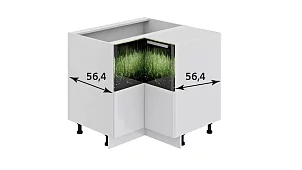 Шкаф напольный угловой с углом 90° Фэнтези (Грасс) Белый 