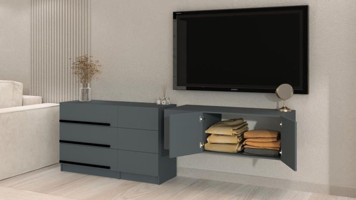 Комплект в гостиную Бастион 2.5 м, Графит