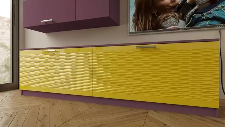Стенка в гостиную 3D глянец 18 арт57, Фиолетовый