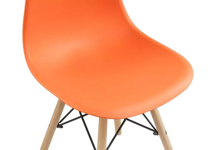 ф208а Стул деревянный Eames PC-015 orange