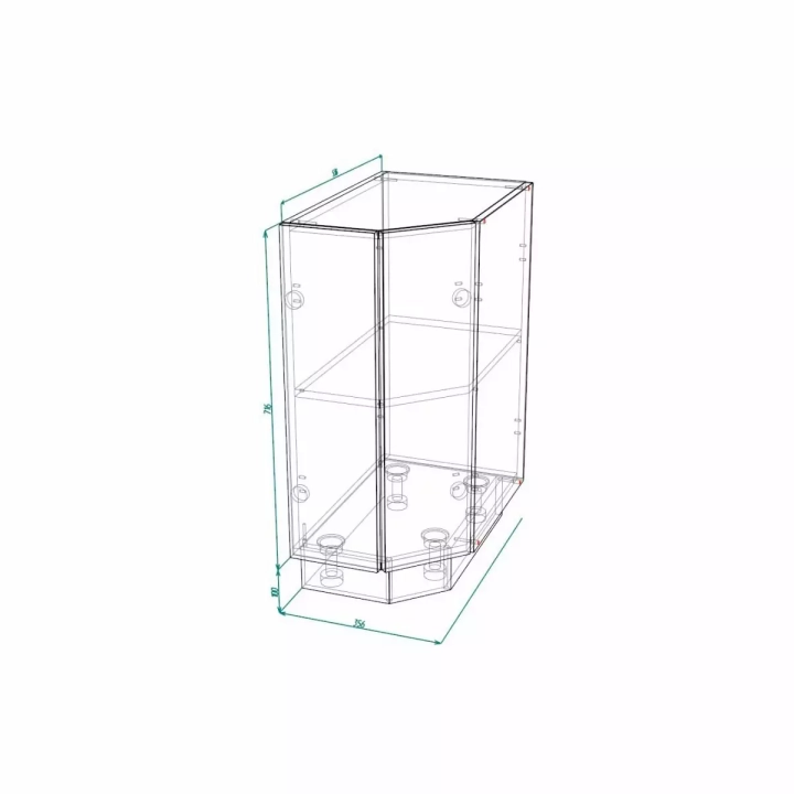 Шкаф нижний торцевой ШНТ 360 Кёльн (софт пломбир), Белый