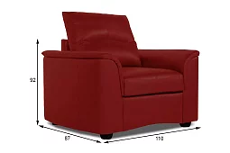 Кресло кожаное Фиджи Без механизма Красный